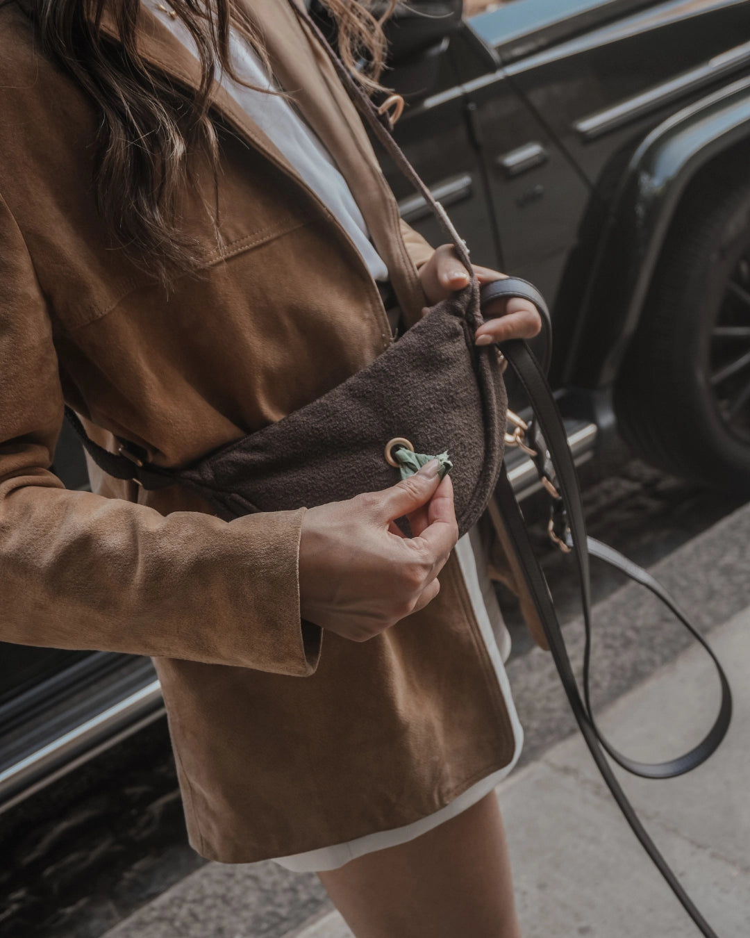 Honden Wandeltas – By Teddy Bouclé Walking Bag Chocolate