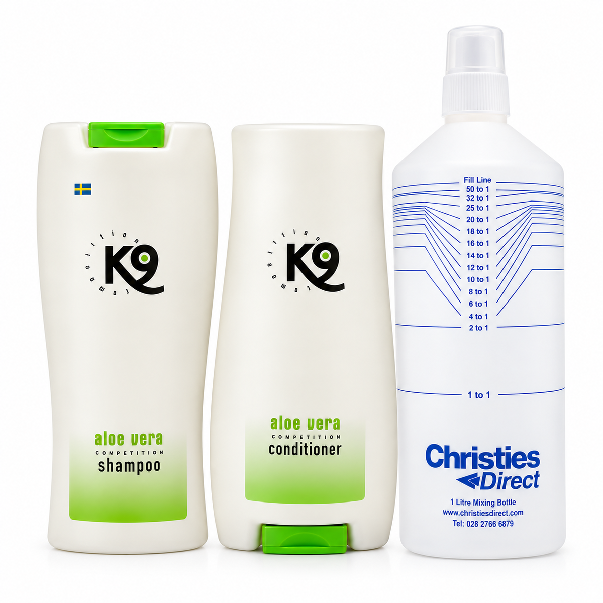 K9 Aloe Vera vachtverzorgingspakket voor Labradoodle en Doodle met shampoo, conditioner en mengfles