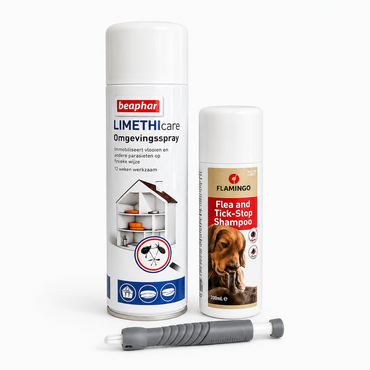 Vlooien & Teken Complete Beschermingsset Hond – incl. Vlooienkam & Tekenpen