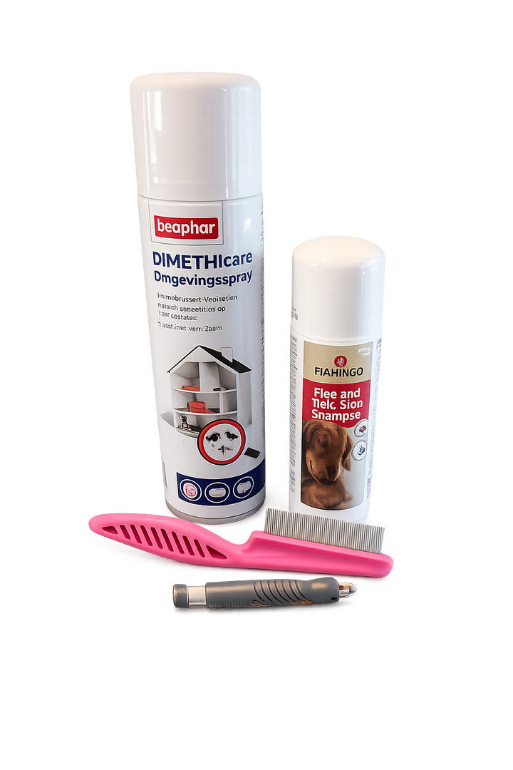 Vlooien & Teken Complete Beschermingsset Hond – incl. Vlooienkam & Tekenpen