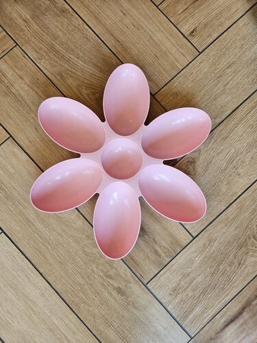 Puppy/kitten voerschaal - Met 6 bakjes voor nest puppy's of kittens - roze