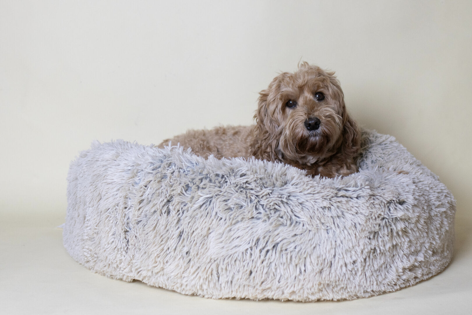 AirLOFT Donut Hondenmand grijs – Fluffy Kalmerend Bed voor Labradoodle & puppy's