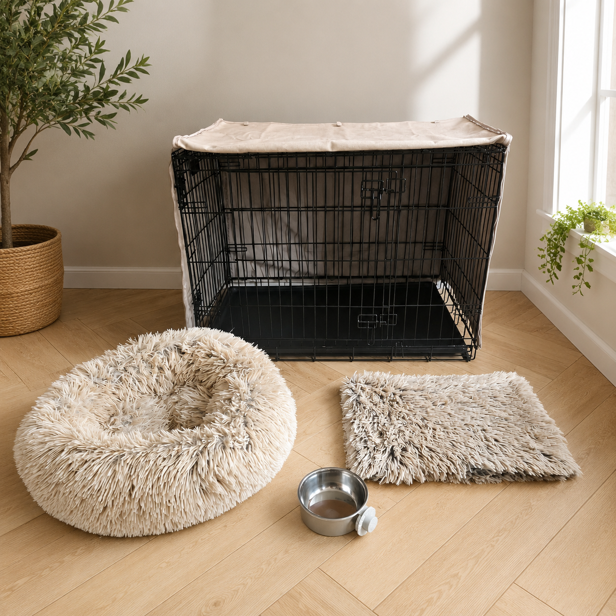 Labradoodle Puppy Bench Set met Hoes | Complete Rustplek