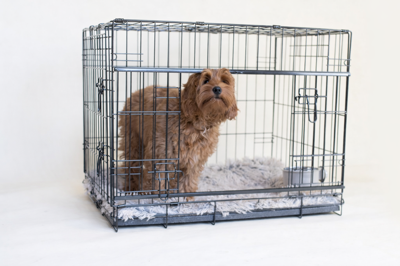 Labradoodle Starter Set Basis – Bench met Schuifdeur + Deken & Waterbak (76/107 cm)