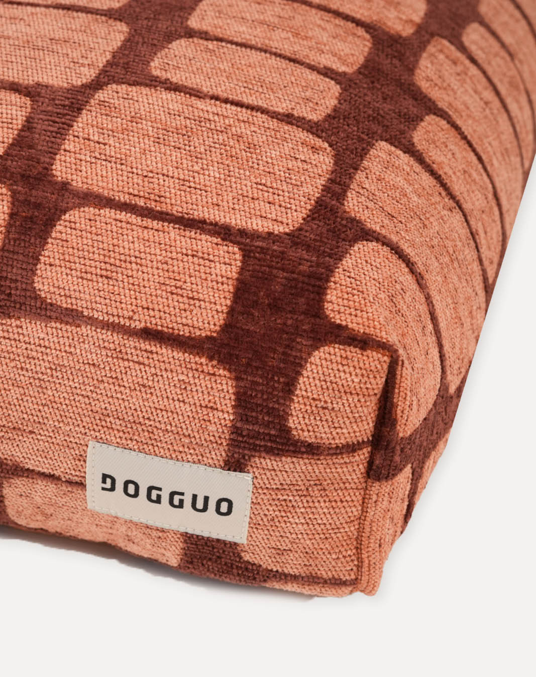 DOGGUO Staple Stones orthopedisch hondenkussen - Bruin/Perzik - detailaanzicht