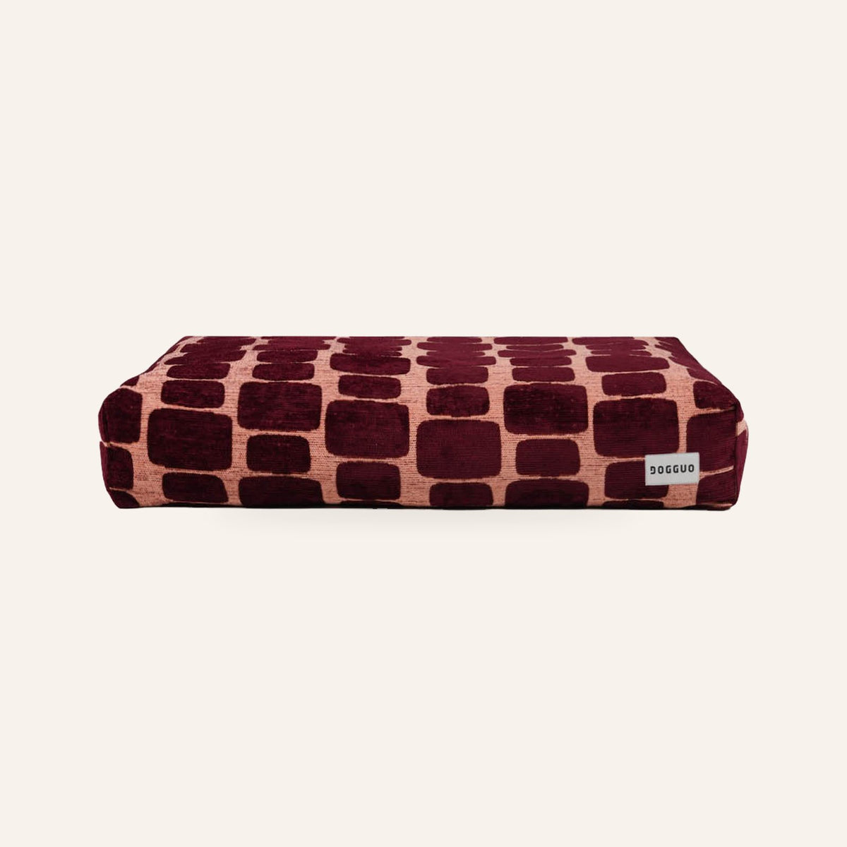 DOGGUO Staple Stones orthopedisch hondenkussen - Perzik/Bordeaux - productaanzicht