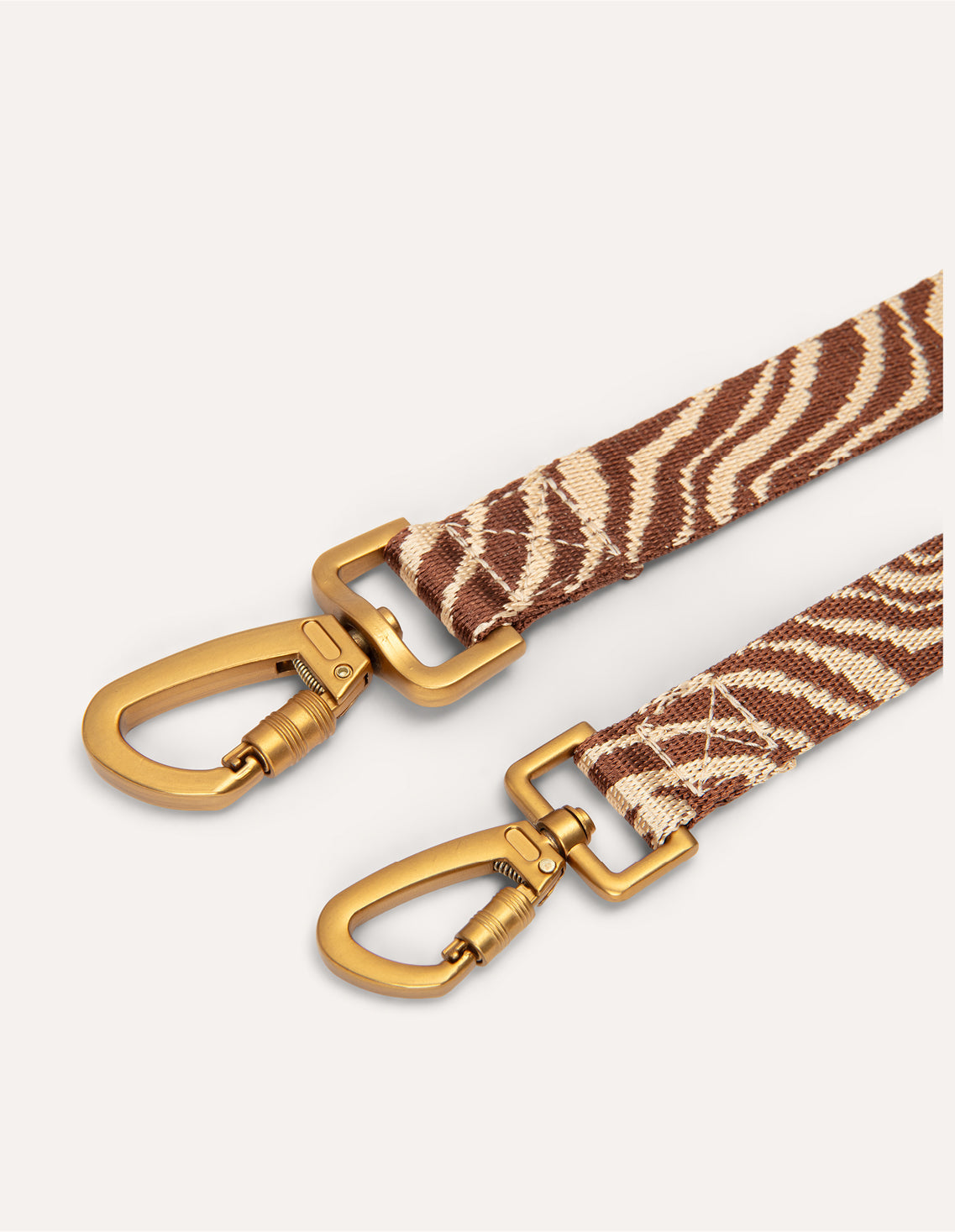 DOGGUO Zebra hondenriem 2 meter - Bruin/Beige - detailaanzicht