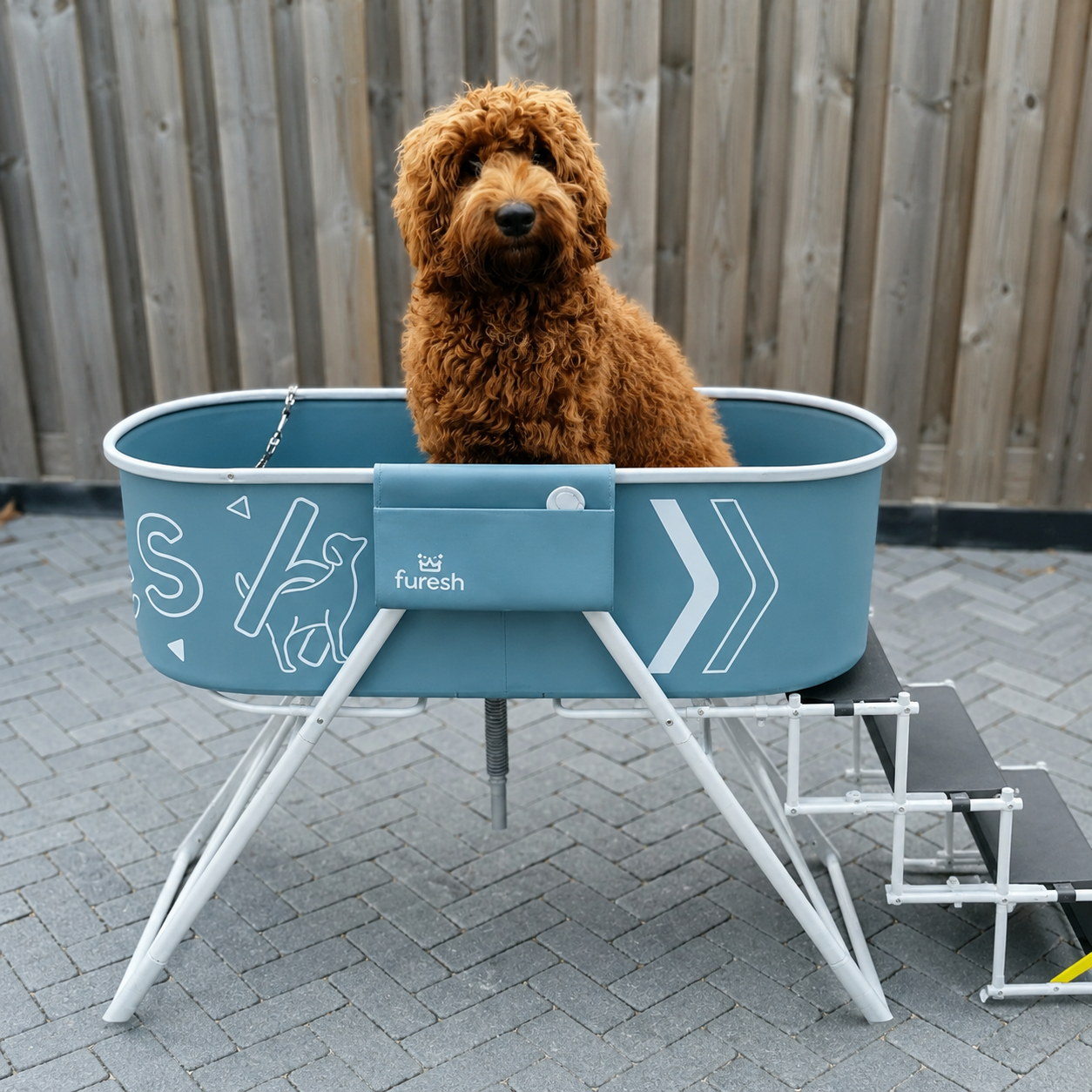 Hondenbad voor Grote Hond & Labradoodle – met Trap