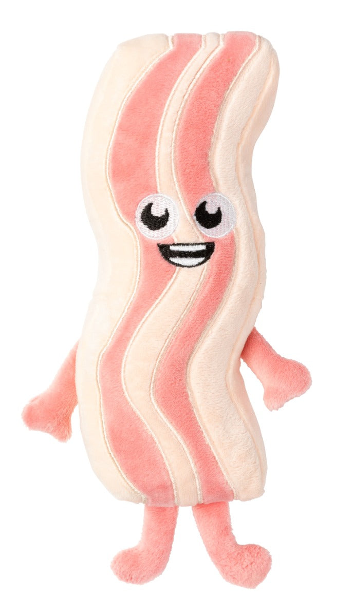 FuzzYard Kevin Bacon-Strip hondenknuffel met pieper, roze voorkant