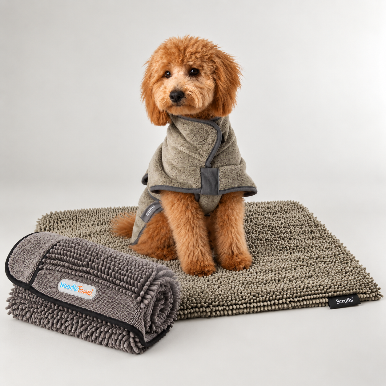 Labradoodle Droogpakket – Badjas + Droogmat + Handdoek