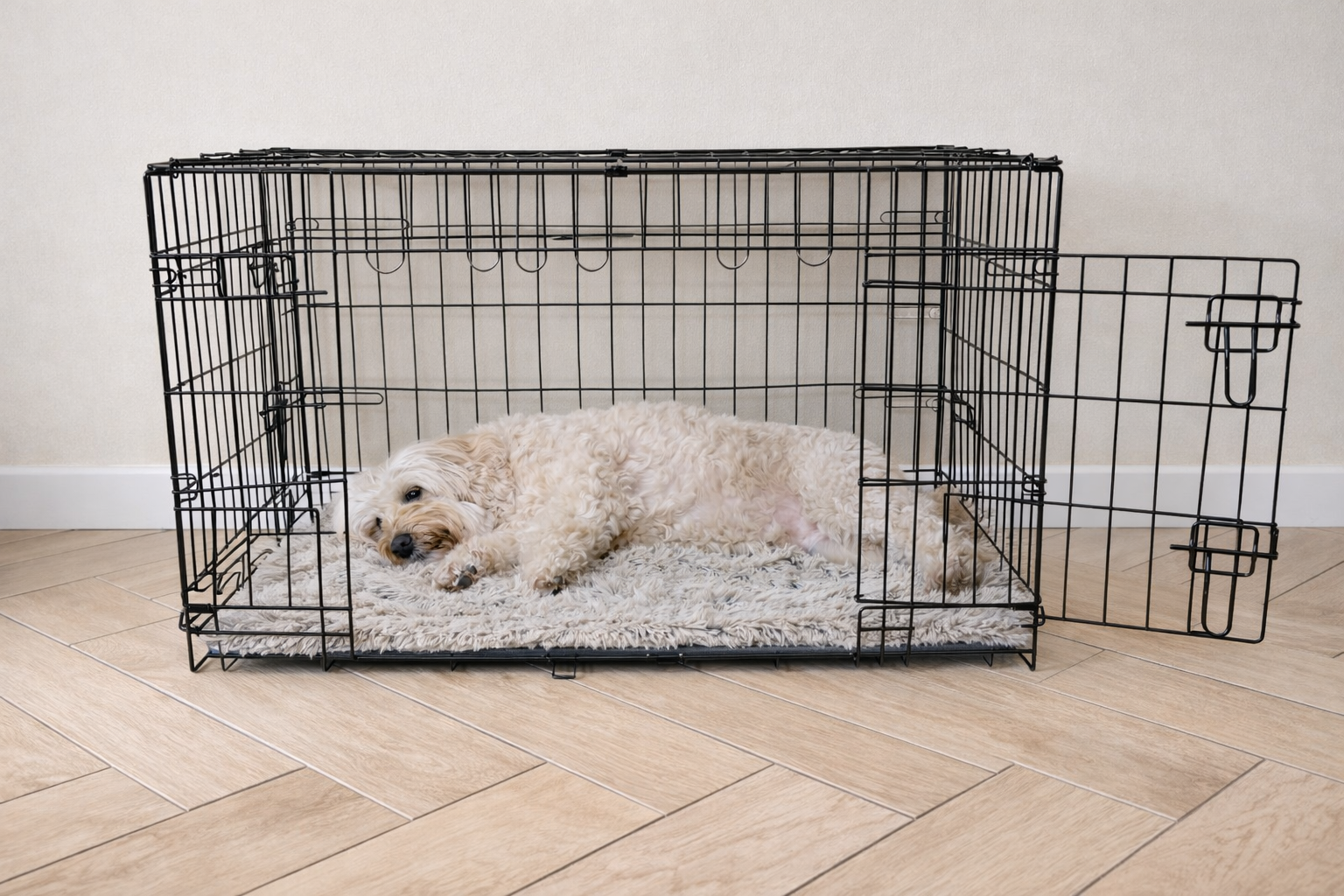 Complete Labradoodle Bench Set maat L + mand & accessoires Rust & Veiligheid in Huis