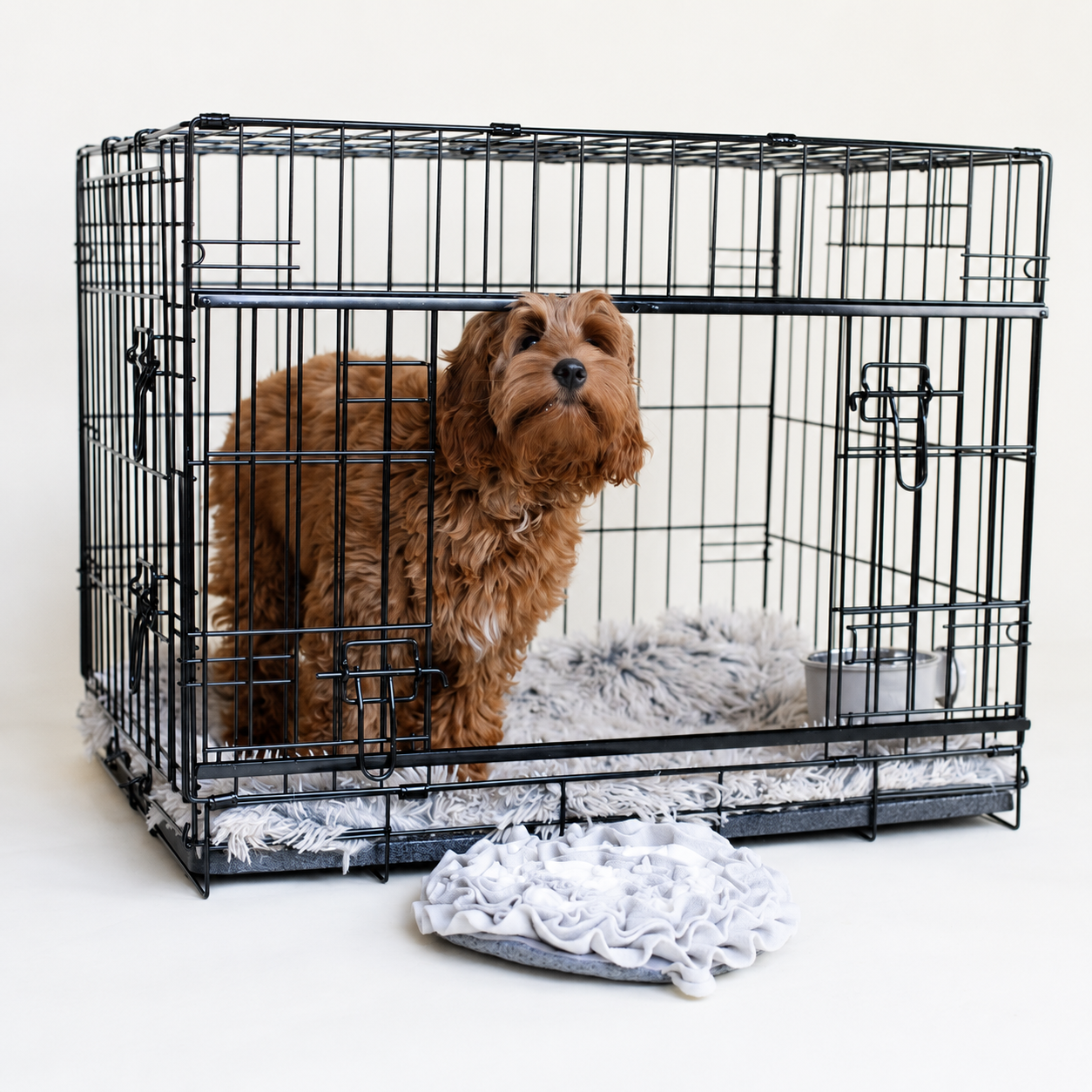 Bench Labradoodle met schuifdeur Set 76 cm + Mand & Accessoires (Meest gekozen)