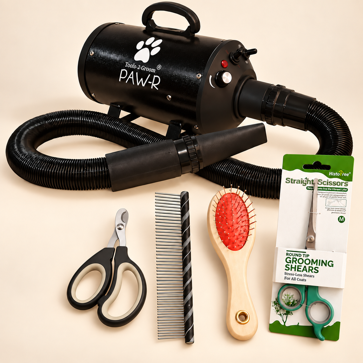 Puppy Vacht Start + PAW-R – Complete Vachtstart voor je Labradoodle Pup op een rustige warme crème studioachtergrond