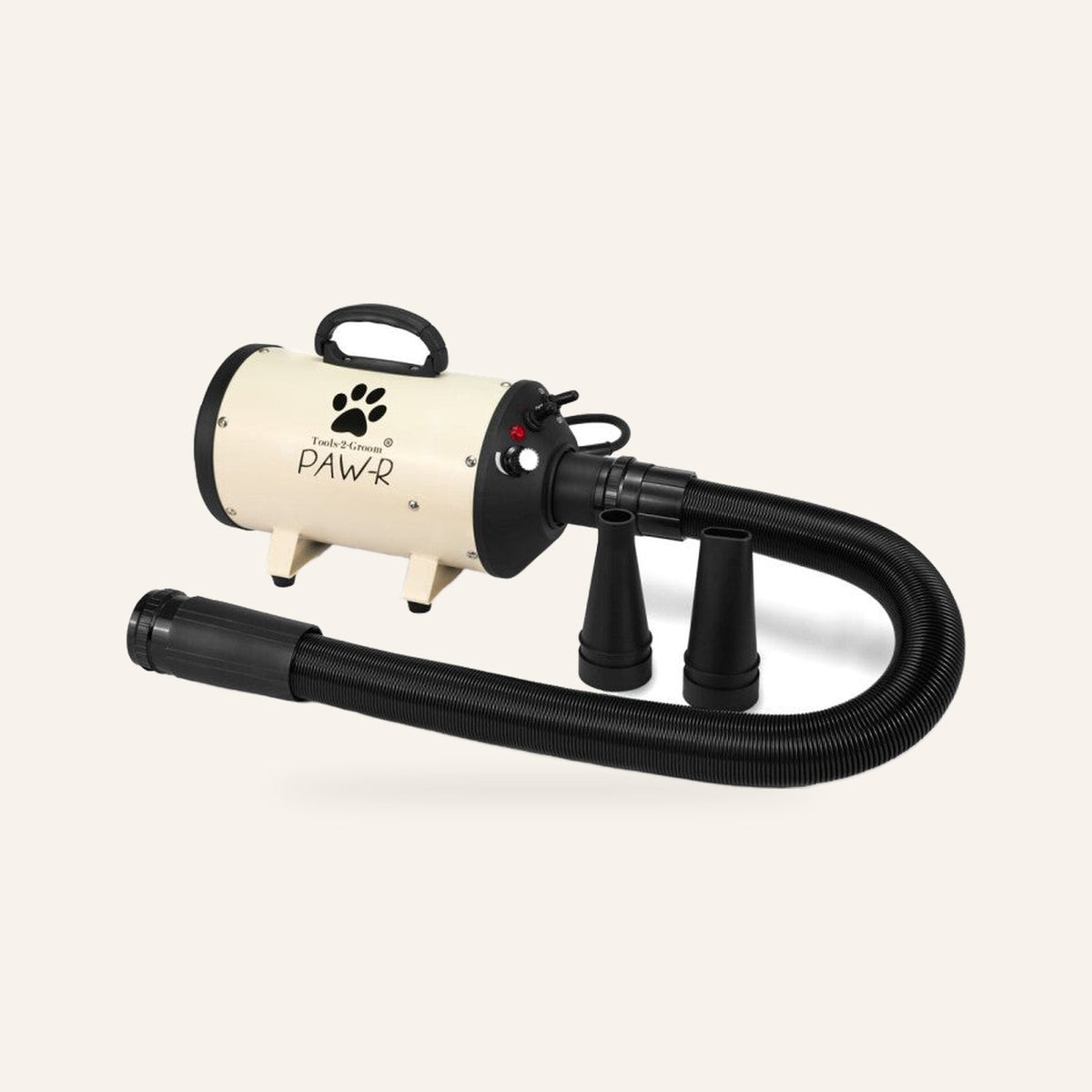 Witte PAW-R waterblazer met flexibele slang en twee blaasmondjes.